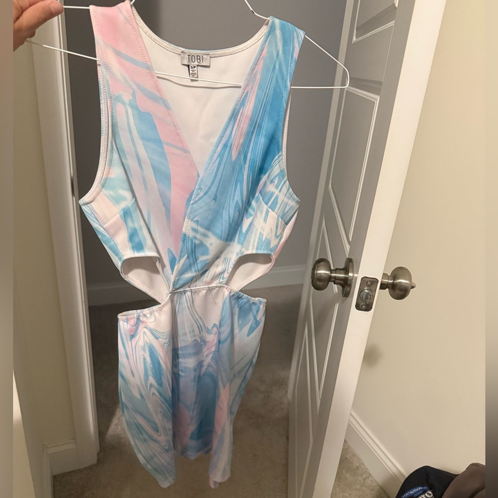 Tobi Cut out Dress - tie dye Blue and Pink